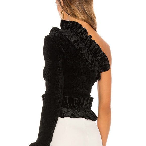 V. Chapman Messsina Black One Shoulder Blouse NWT - Picture 3 of 10